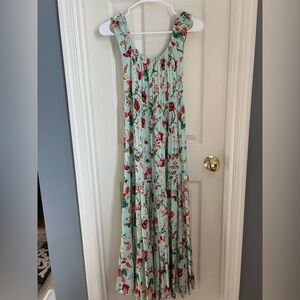 ⚜️ Anthropology • Abel the Label Green, Red Floral Dress